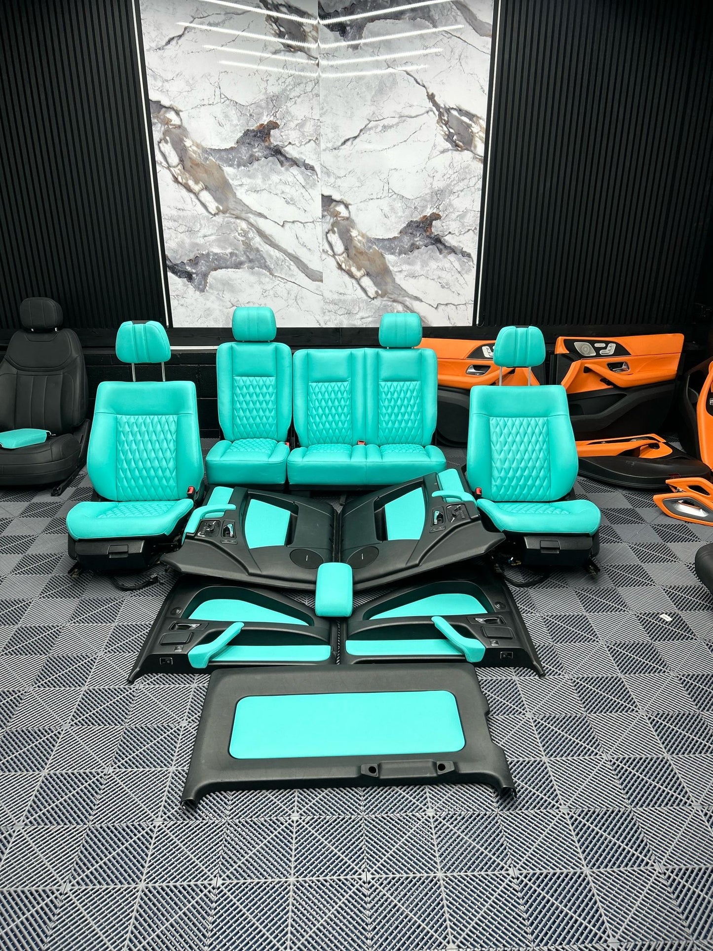 Mercedes G63 Tiffany blue interior - Executive Package (Seats, Doors, Lower Dash)